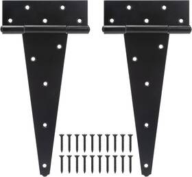 Sankins-12pc-pc Kdup Hardware Co. Ltd. 2 Pcs 12 Inch T Strap Shed Door Hinges Heavy Duty Black Gate Barn