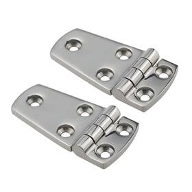 Keehui 699921818292 Pair Of Marine Grade Cast Solid 316 Ss Mirror Polished Shor Side Hinges 1-1/2