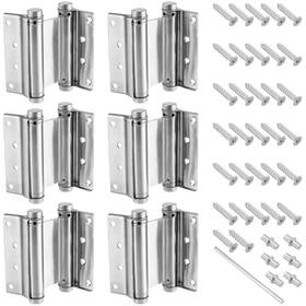 Keileoho 746433195806 6 Pcs 4 Inch Double Action Spring Hinges Stainless Steel Loaded Hinge