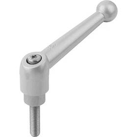 K0117.2a23x30 Kipp Adjustable Handle Size 2 1/4-20x30 Zinc Silver Metallic