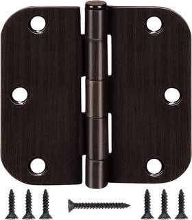 Kiw 313102575513 18 Pack Interior Door Hinges Oil Rubbed Bronze 3.5 Inch Rounded 5/8