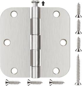 Kiw 445056455429 6 Pack Nickel Door Hinges Brushed 3-1/2 Interior Satin