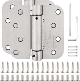 Kiw 689998347771 Automatic Self-closing Door Hinges Satin/brushed Nickel 4 Inch X Spring Hing