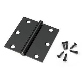 Knobwell 710328651968 24 Packs Matte Black Door Hinges 3.5 Inch X Interior With Squar