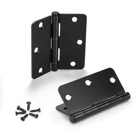 Knobwell 715624456743 42 Pack Black Door Hinges 3.5 Inch X Interior With 1/4