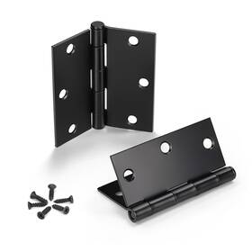 Knobwell 715624458983 6 Pack Matte Black Door Hinges Interior 3.5 Inch X