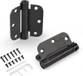 Knobwell 744759481917 3 Pack Self Closing Door Hinge 3.5 Inch Black Hinges With Adjusta