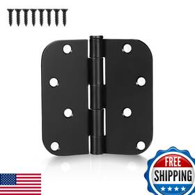 B0c99cqhrk Knobwell 10-pack Black 4 Inch Door Hinges Heavy Duty Matte Finish 5/8 Radius