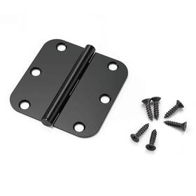 Knobwell B0c9d4vnt9 18 Pack No Squeak Black Door Hinges 3.5 Inch Rounded 5/8 Radius Heavy