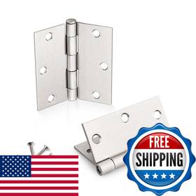 Knobwell B0d12mt7n7 18 Pack 3.5 In Door Hinges Satin Nickel Square Corners 3-1/2 Heavy