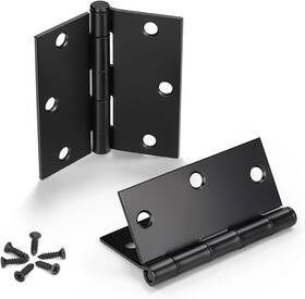 Lj-dh3535-orb-00-48pack Knobwell 48 Pack Matte Black Door Hinges 3.5 Inch X With Square Corners Fo