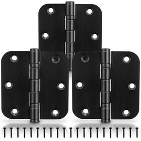 B0csk4t4gx Kolet 3 Pack Black Door Hinges 3.5 Inch Stainless Steel Heavy Duty Radius Corner