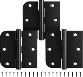 Bbdh-bl3-3.5sr Kolet Ball Bearing Door Hinges 3.5 X Inches Black Exterior Squ