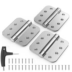 Zddh-s3 Kolet Self Closing Door Hinges 4x4 Inches With Auto Close 5/8 Inch Radius Corners Spring