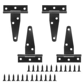 Kyuionty 779640675144 4pcs T-strap Hinge 3 Inch Shed Door Hinges Black Barn Gates Tee