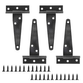 Kyuionty20210303-0018 Kyuionty 4pcs 4 Inch T-strap Hinges Black Barn Shed Gate Tee With Screws