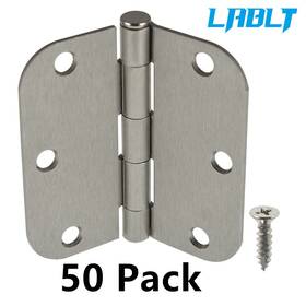 Om160443oc Lablt 50 Pack 3.5 Inch Satin Nickel Interior Door Hinges With 5/8 Radius Corners