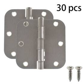 Law106956 Labwork 3-1/2 Inch Satin Nickel Door Hinges 3.5 2.2mm 5/8 Radius Corners 30-pieces New