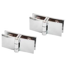 Qzh2903s Lasenersm 2 -180-1 Pieces Glass Door Hinge Adjustable Double Clamp 180 Degree Cupboard