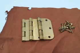 2514-db Lawrence Brothers Vintage Door Hinges 3 1/2 Inch X Dull Brass Plated Usa Made
