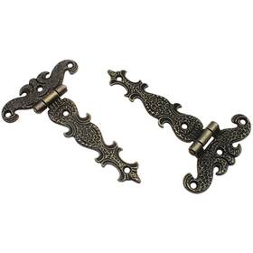 L-hinge-t-br-2 Lbtodh 2pcs T-shaped Wooden Box Hinge Zinc Alloy Antique Bronze Door