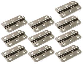 Lby 663274667951 10pcs Folding Butt Hinges Silver Retro 2-inch Cabinet Ga