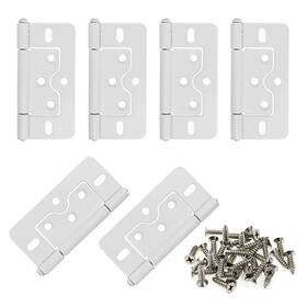 Lc Lictop 778601985254 3 Inches Non-mortise Hinge White Butterfly Door Hinges 6pcs