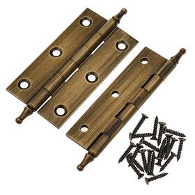 Lc Lictop 778601986022 3 Inch Antique Pure Brass Hinges Crown Head Butt For Furniture Cabinet