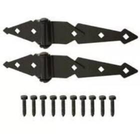 64148 Lg Sourcing Two Pack X2 8 Inch Strap Hinge Door Hinges Black