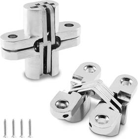 Lifcratms 313099679607 Pair Of 1-3/4 Inch Hidden Gate Hinges Stainless Steel Invisible Door 180 Deg
