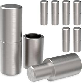 Linone 313042731710 8 Pcs 2-3/8 Inch Weldable Barrel Hinges Heavy Duty Steel Weld On Bullet Door Hinge
