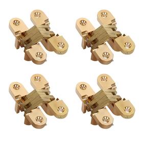 Lishine 613966151206 4 Pack Hidden Hinge Invisible For Cabinet Door Zinc Alloy
