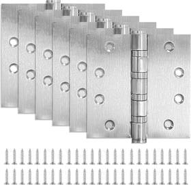 Litlandstar 744759333360 6 Pack Stainless Steel 4ftft Door Hinges 4in X Heavy-duty Ball Bearing H