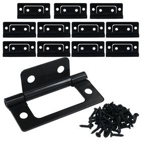Gaoc1535 Litoexpe 12 Pcs Non-mortise Door Hinges 2 X 0.97 Inch Matte Black Bifold