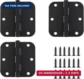 Llmro 764379577968 2.9 Inch 73 2mm Heavy-duty Door Hinges 3 Pack Stainless Steel Black Rounded Co