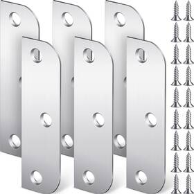 Lounsweer 313087787741 6 Pcs Hinge Filler Plates 3.5 Inch With 5/8 Door Edge Stainle