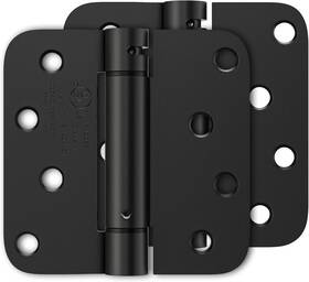 Luxbaro 313035637609 2 Pack Self Closing Door Hinges 4 Inch Matte Black Spring Loaded With 5/