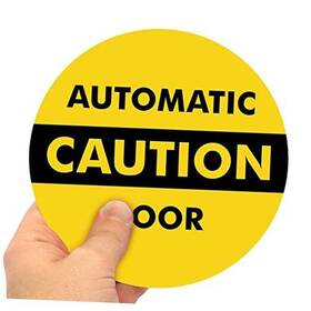 L-245-w2-6od Lyle Signs Inch Caution - Automatic Door Two-sided Glass Black On Yellow