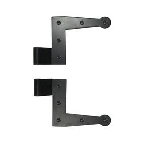 Lynn Cove Foundry 639737706239 Suffolk Style L Hinge 1/2 Inch Offset Stainless Steel Black 1 Pair