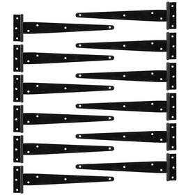 Maaigu 739642607833 12 Pack 10 Inch T Strap Door Hinges Heavy Duty Barn Black Str