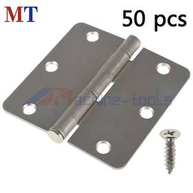 Mt2442710 Machine-tools 50 Pack 3.5 Inch 2.2mm And 1/4 Radius Corners 3-1/2 Satin Nickel Door Hinges