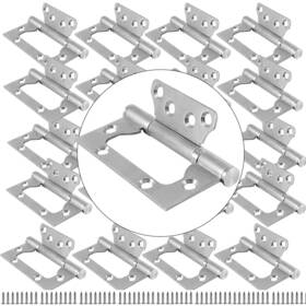 Mahiong 744358435137 20 Pack 3 X 4 Inch Non Mortise Door Hinges Mobile Home Brushed Nicke