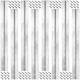 Manchap 758226509684 8 Pcs 12 Inch Silver Stainless Steel Piano Hinges Continuous Hinge Nick