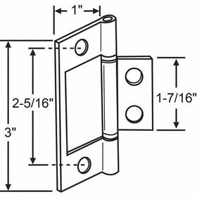Manufacturer Varies 715384708083 Door Hinge Steel 3 In D 1 W 900-820