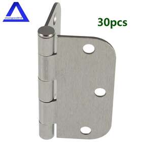Amz766475 Marddpair Satin Nickel Iron Door Hinges 3.5 Inch 5/8 Radius Corners For Installation