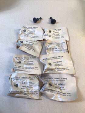 12740 Mckinney 10 Pieces - Usa Forged Iron Cabinet Knobs Black 1/2 Nos