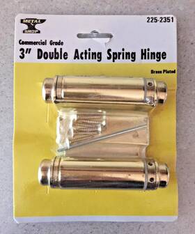 225-2351 Metal Shop 3 Inch Double Acting Spring Hinge Commercial Brass Plated
