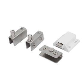 Metallixity 617662812355 2 Sets 40x13x30mm Cabinet Door Pivot Hinges Magnetic Glass Clamps For