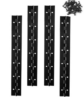Micarini 757153414313 4pack 12inch Black Continuous &piano Hinge 0.05 Inch Thickness/1.2 Open Width Heavy