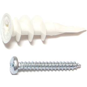 10421 Midwest Fastener Wall Anchor With Screw #8 Thread 1-1/4 In L Plastic
